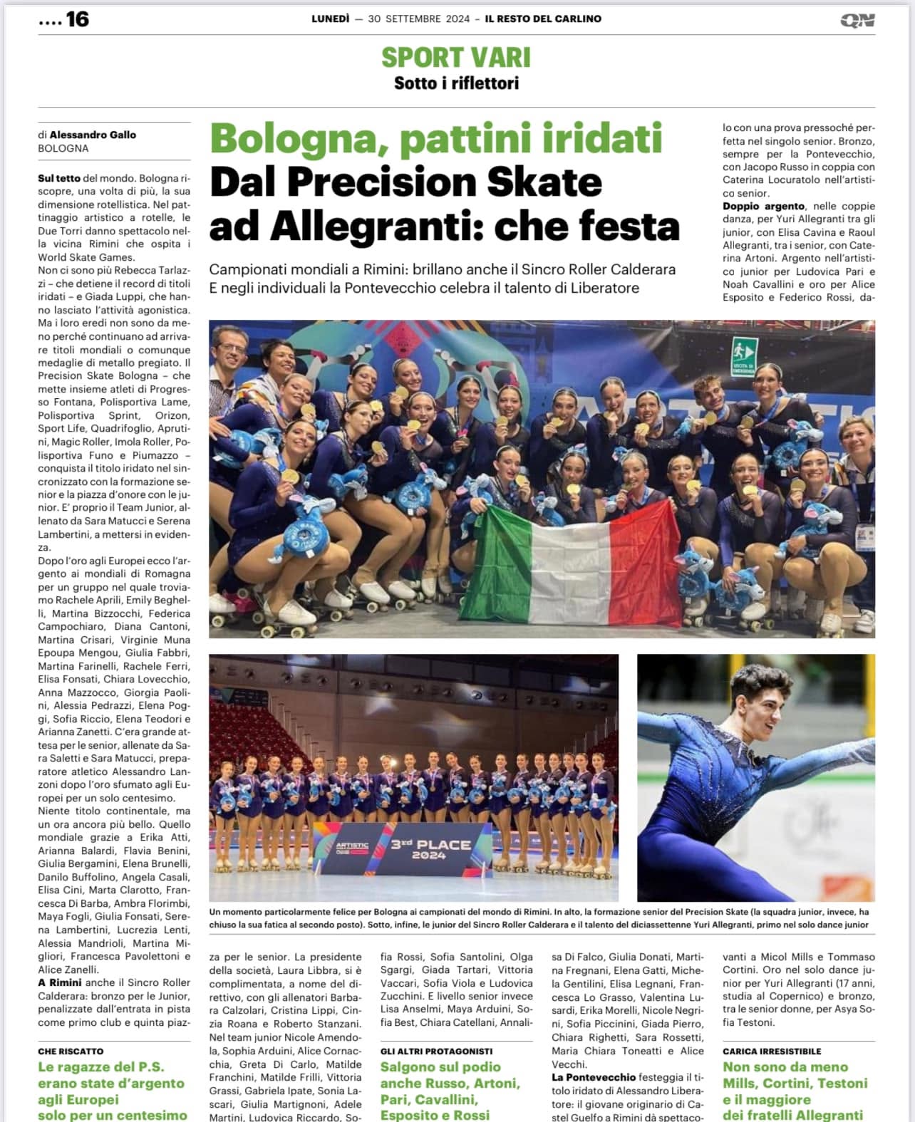 Bologna, pattini iridati